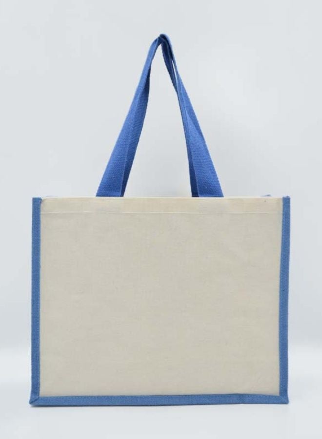 Fatio Set of 10 Navy Blue Jute & Cream Canvas Eco-Friendly Bags – Strong & Durable - Image 2